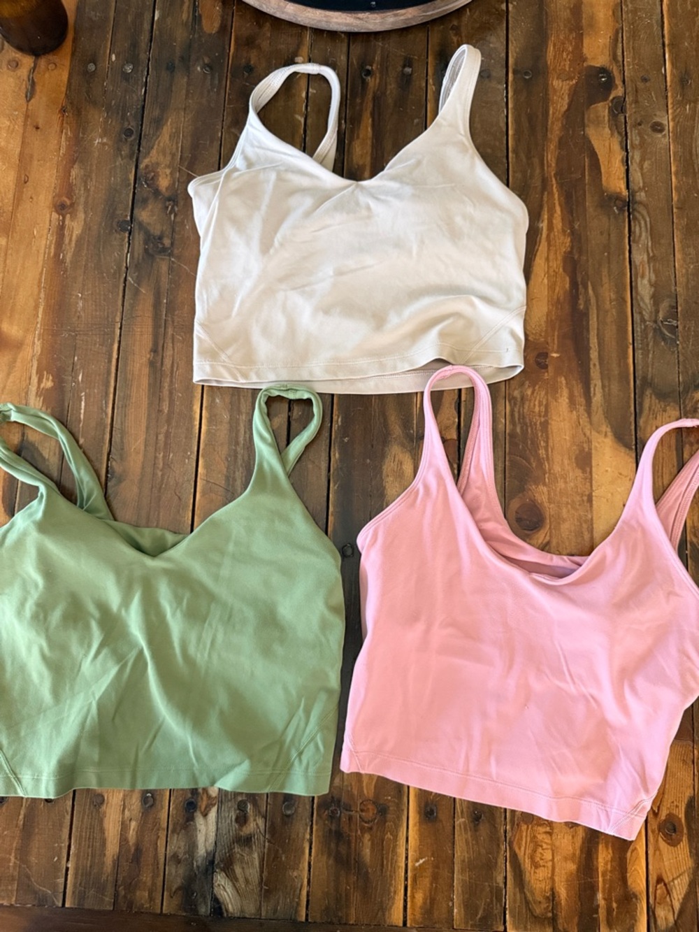 3 Lululemon Align long sports bra- Cream, Green, Pink